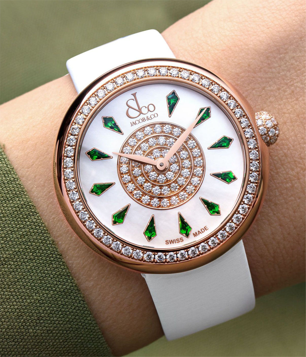 Brilliant One Row Rose Gold Tsavorites 38mm