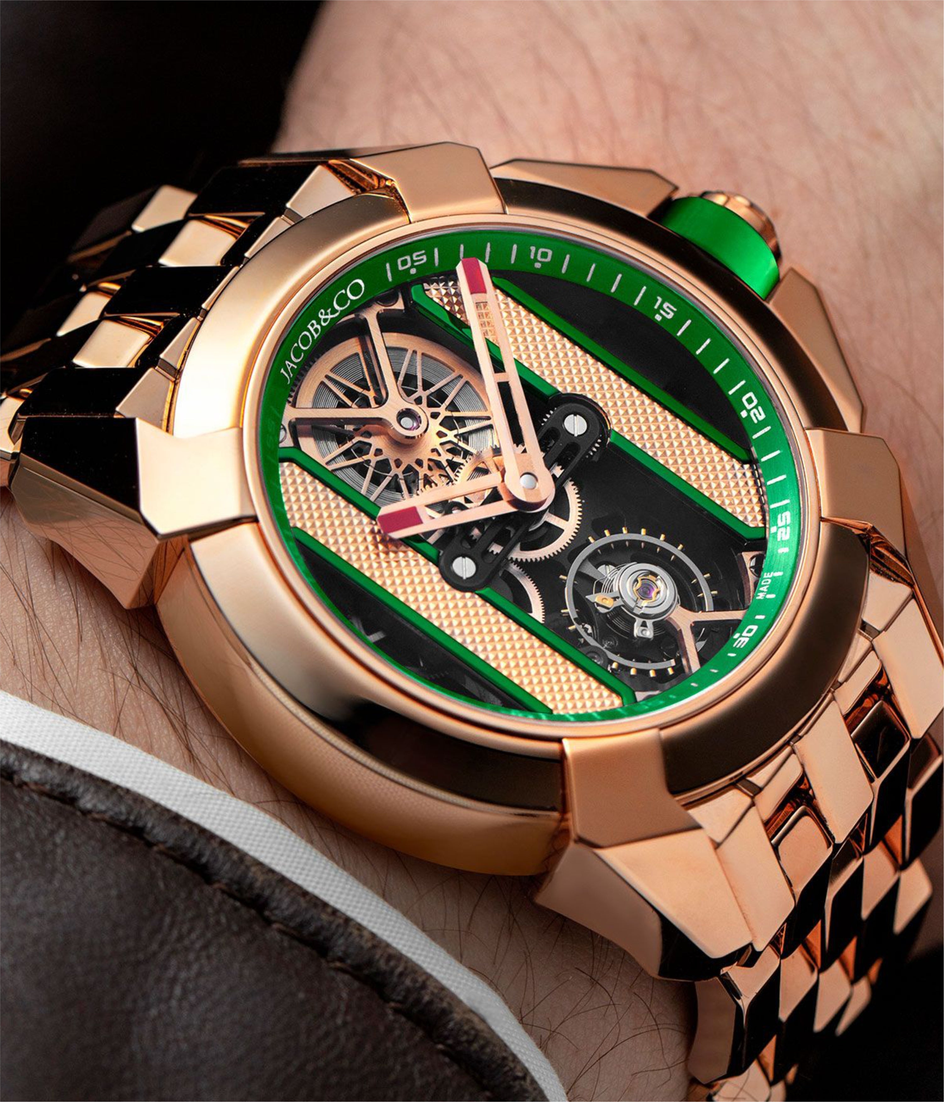 Epic X Bridges Rose Gold Bracelet (Green)