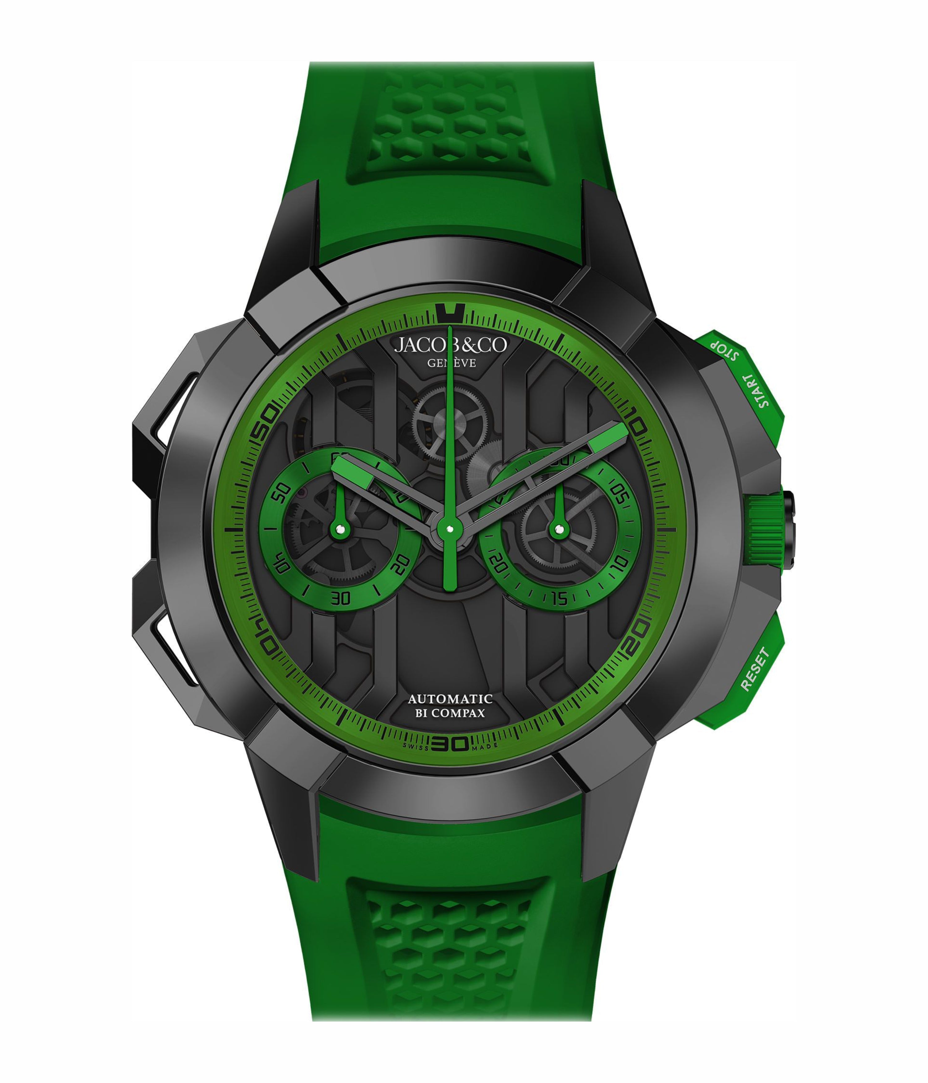 Epic X Chrono 44 mm - Black Titanium - Green Inner Ring
