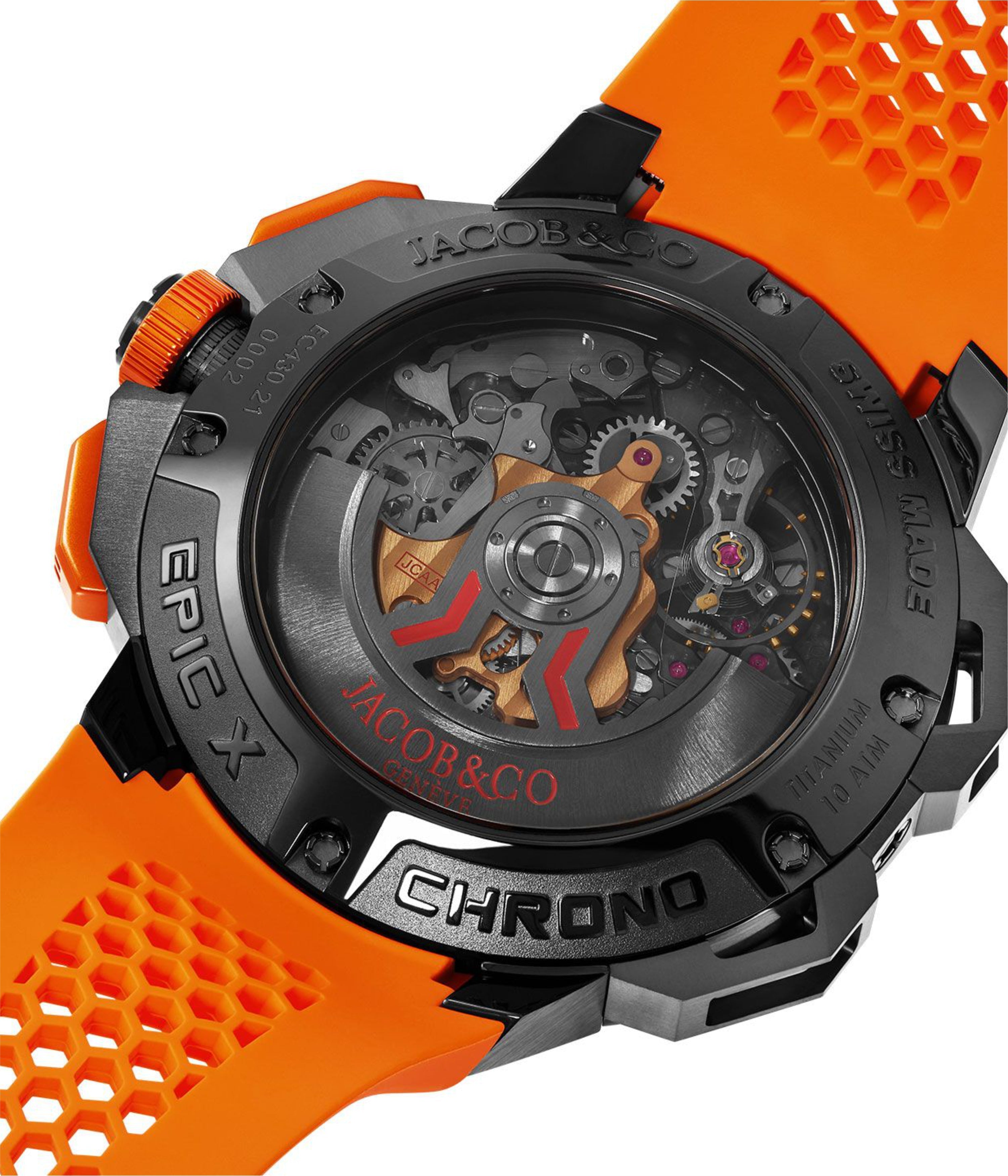 Epic X Chrono 44 mm - Black Titanium - Orange Inner Ring