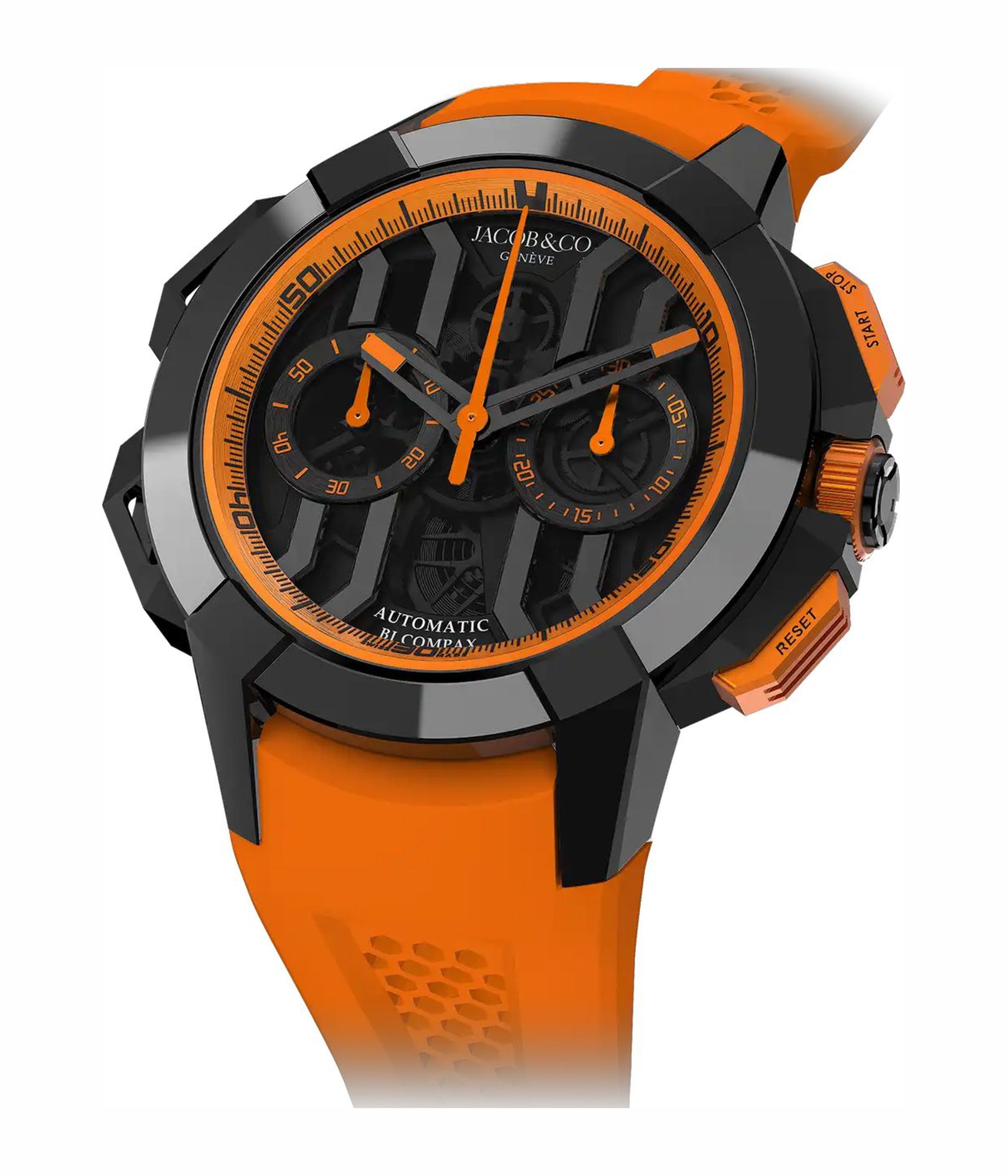 Epic X Chrono 44 mm - Black Titanium - Orange Inner Ring