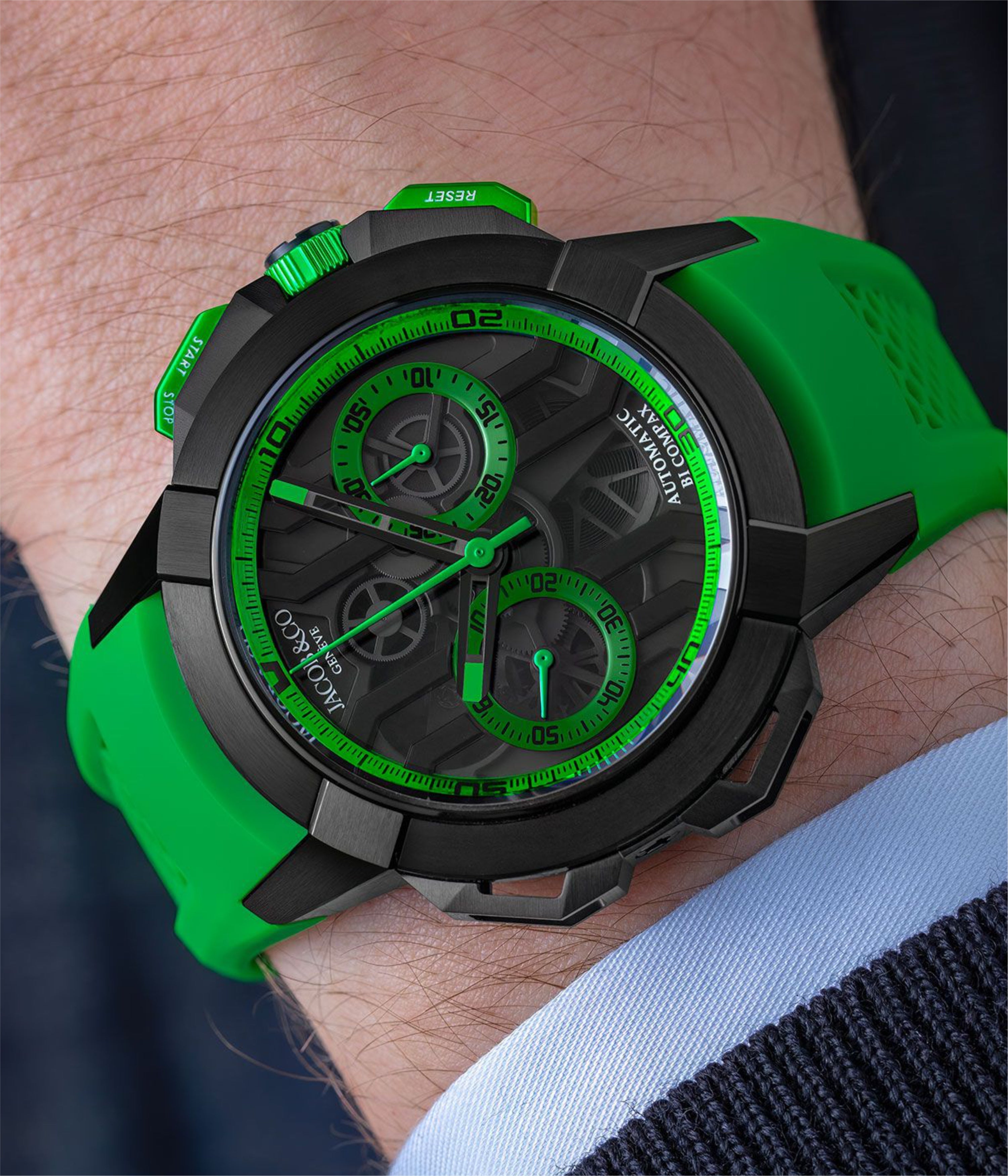 Epic X Chrono 44 mm - Black Titanium (Green)