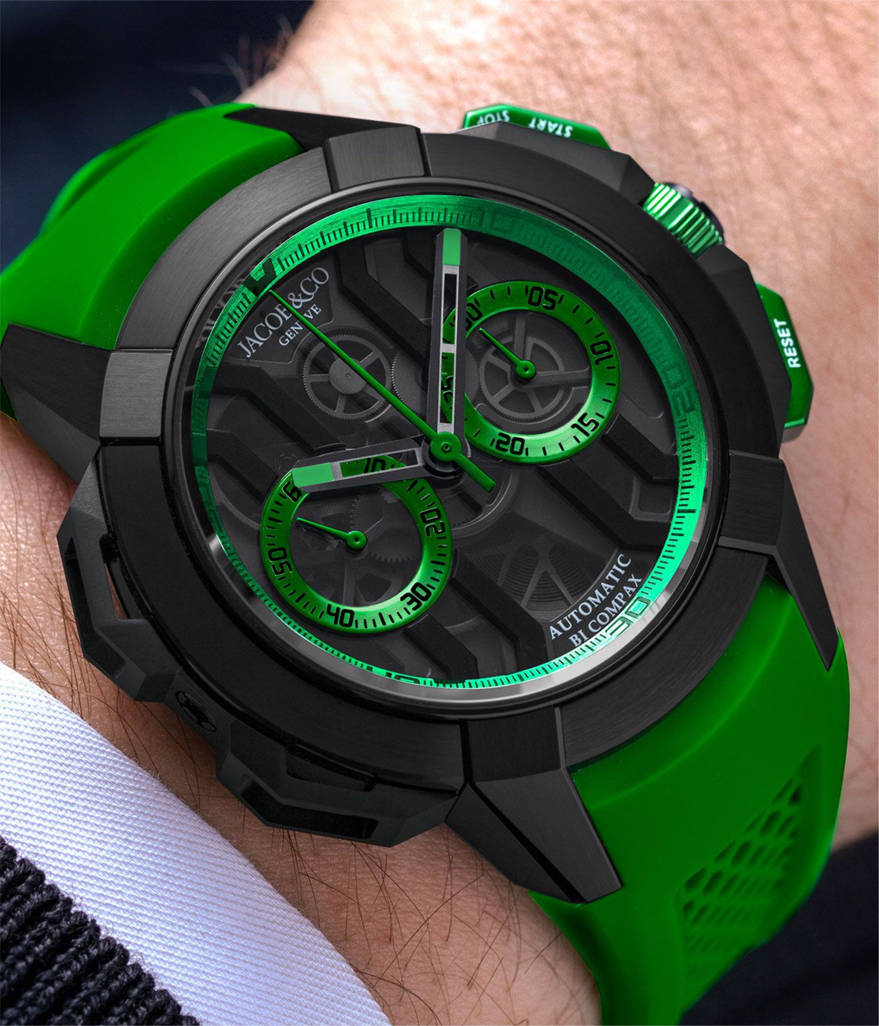 Epic X Chrono 44 mm - Black Titanium (Green)