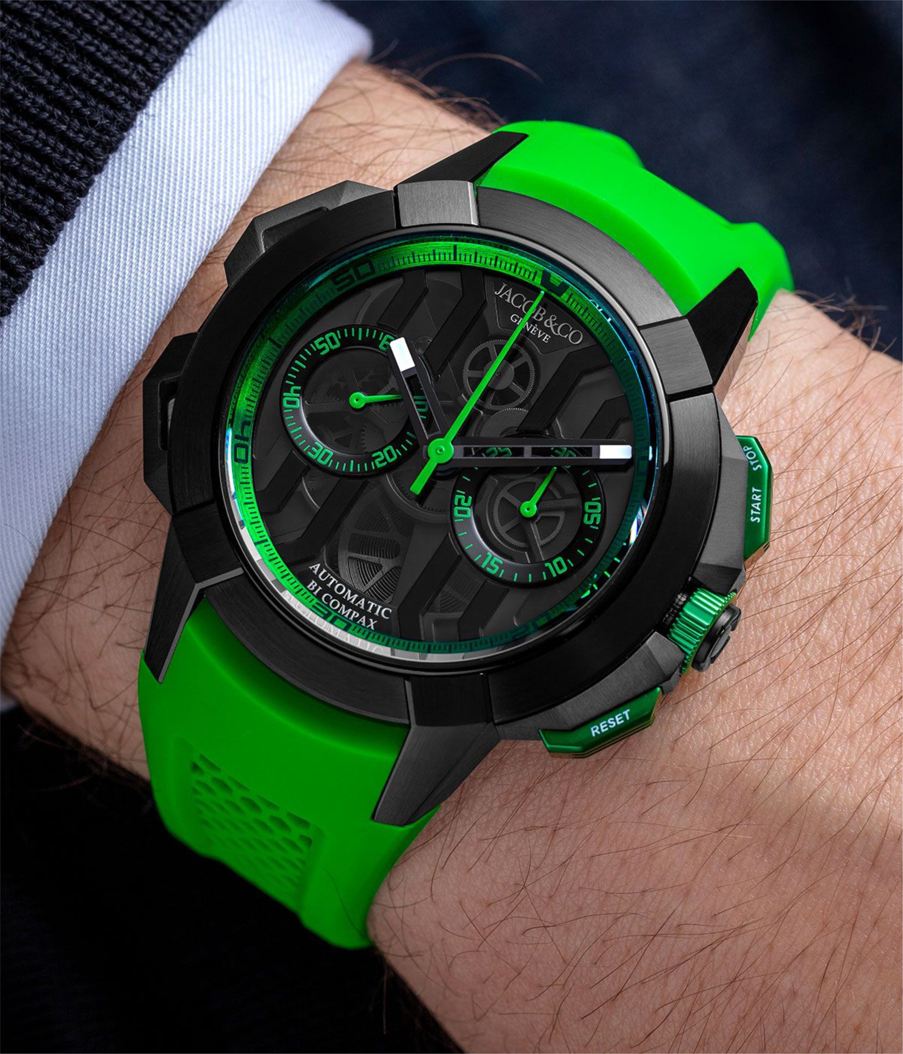 Epic X Chrono 44 mm - Black Titanium (Green)