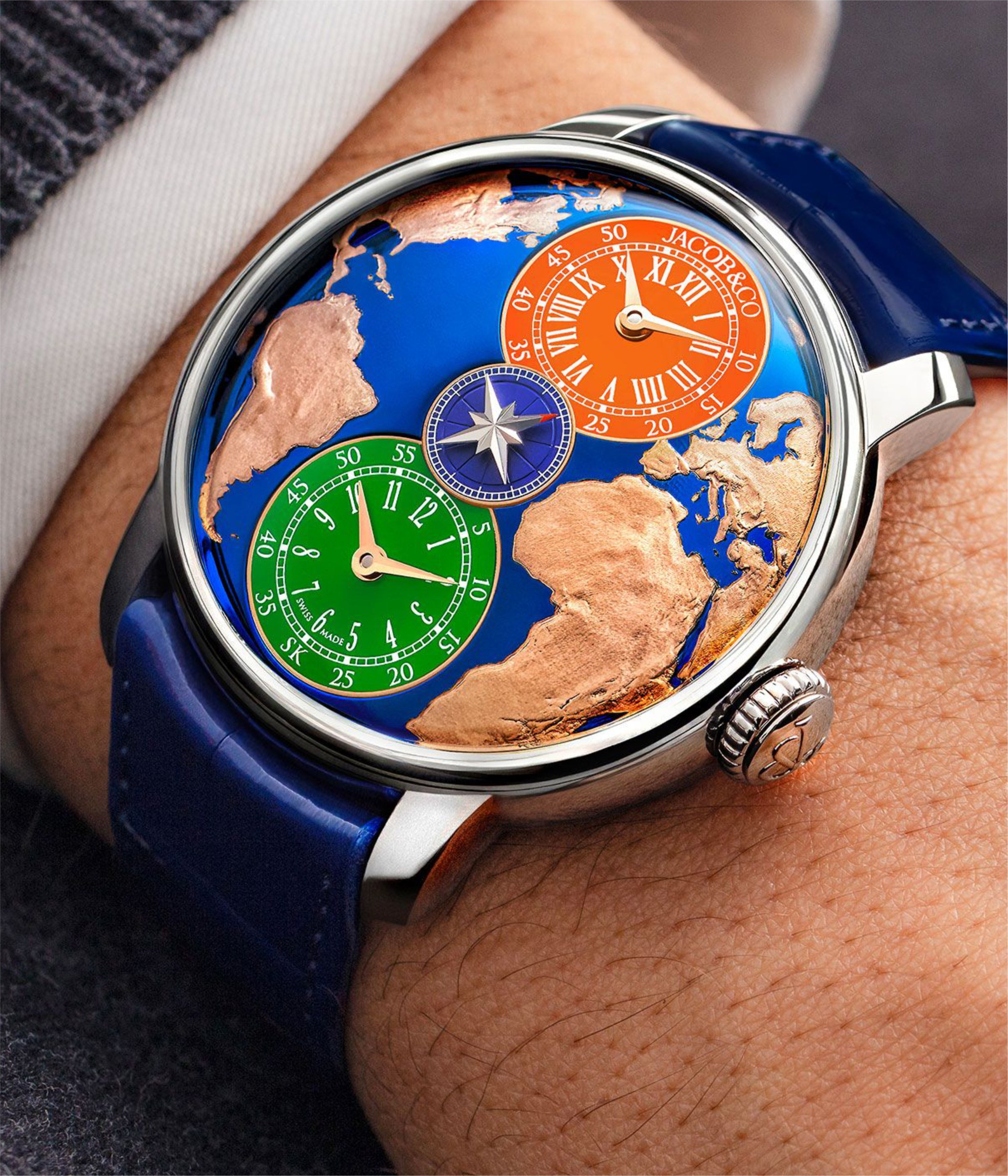 Map Dual Time Zone Edition Watch