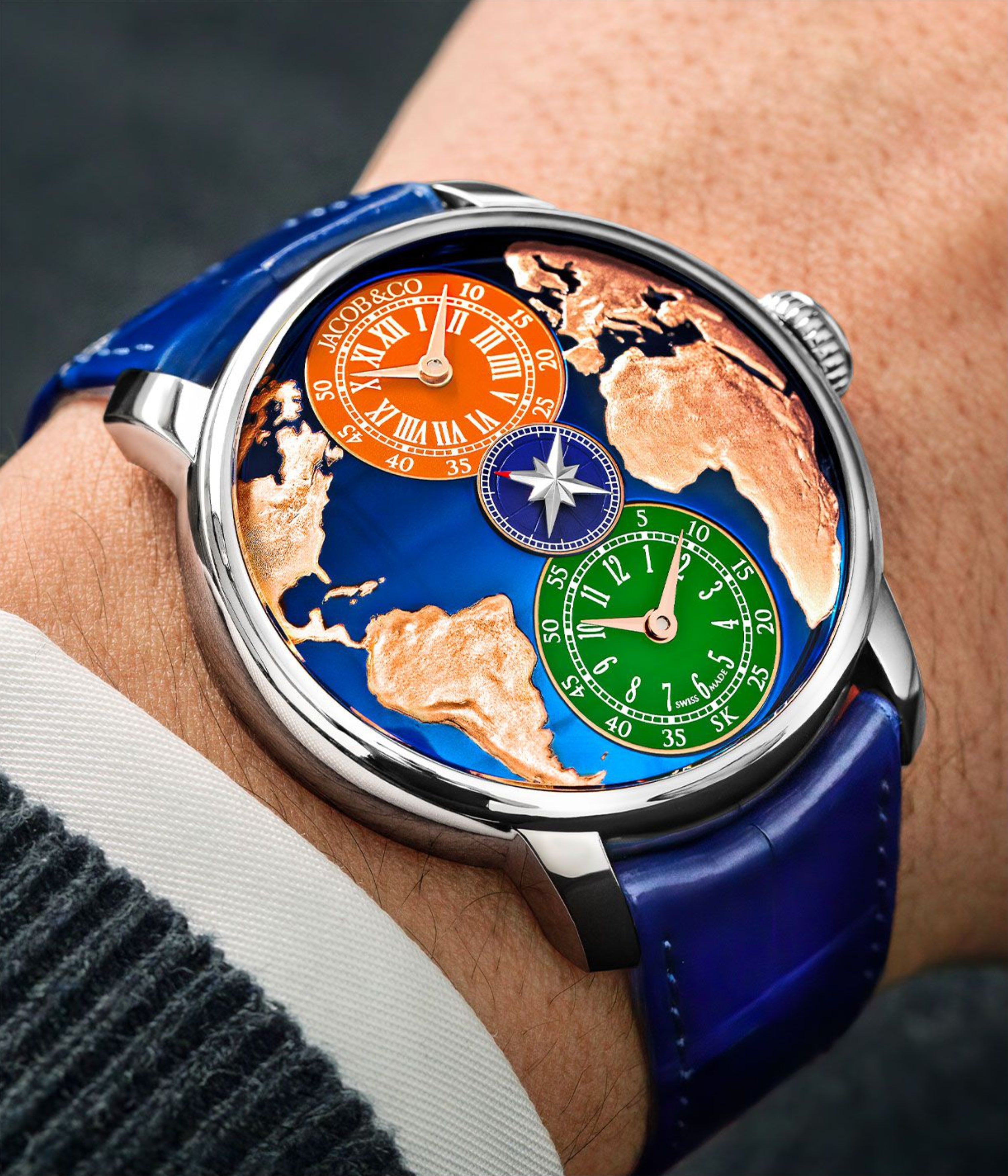 Map Dual Time Zone Edition Watch